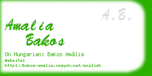 amalia bakos business card